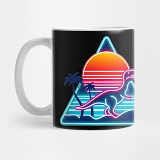 Retro dinosaurs in the 80s triangle Mug